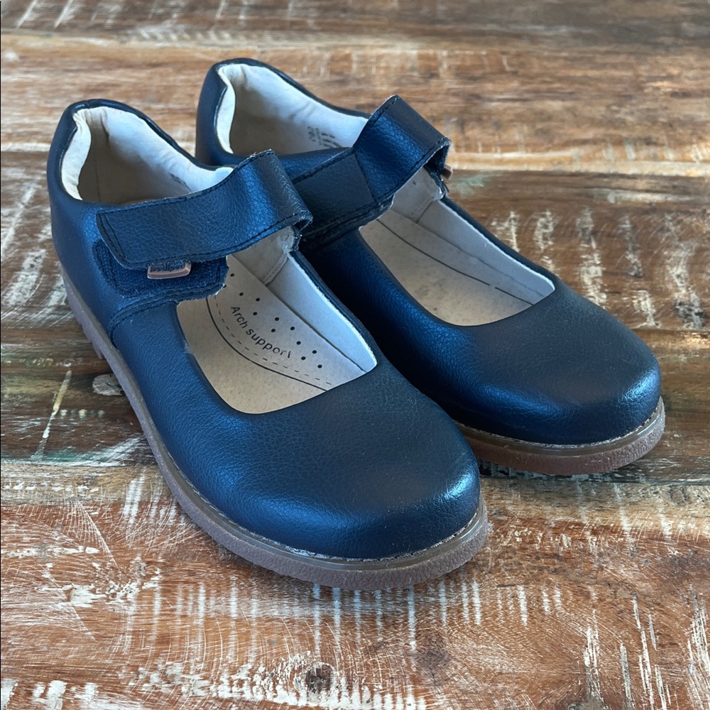 pediped Navy Blue Girls Dress Shoes